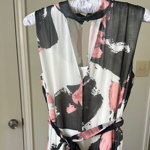 Black and Pink Abstract Dress (L)